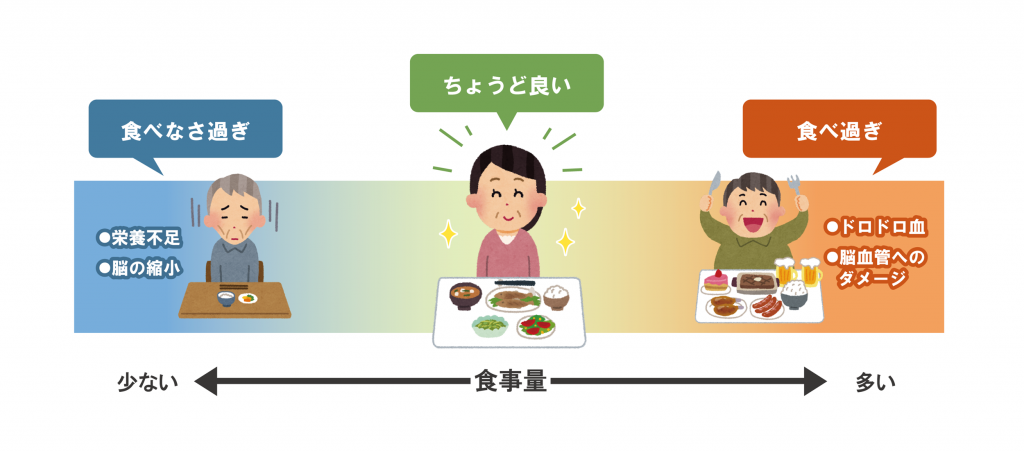 適度なバランスが保たれている食事量
